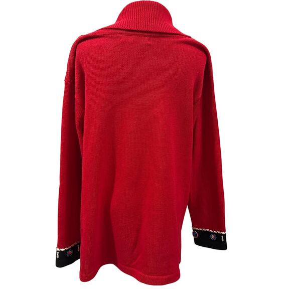 Victoria Jones Vintage 1X Embellished Ugly Christmas Tree Sweater Beaded Party - Picture 2 of 8